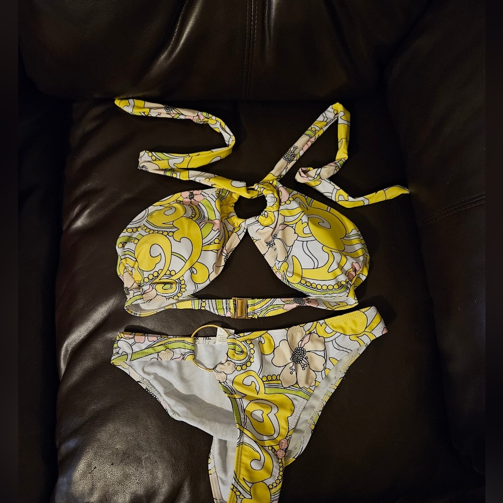 Yellow floral bikini